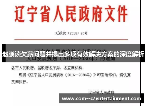 赵鹏谈欠薪问题并提出多项有效解决方案的深度解析 赵鹏谈欠薪问题并提出多项有效解决方案的深度解析